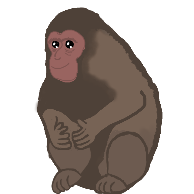 お猿の絵を描いてみました お絵描きソフトでの描き方練習中