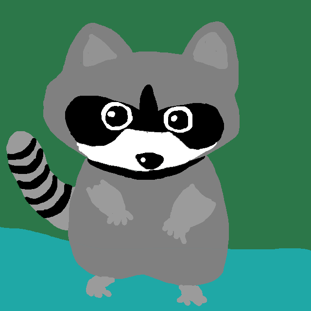 アライグマの絵 お絵描きソフトでの描き方練習中