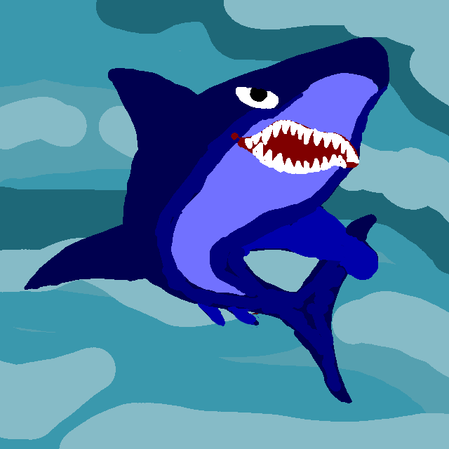 サメの絵 お絵描きソフトでの描き方練習中