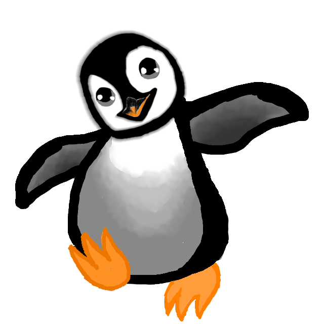 ペンギンの絵です お絵描きソフトでの描き方練習中