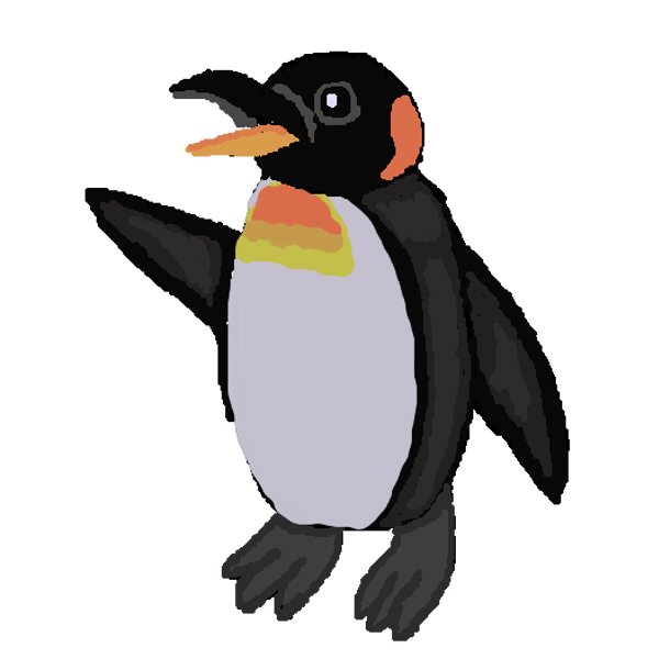 叫ぶペンギン お絵描きソフトでの描き方練習中