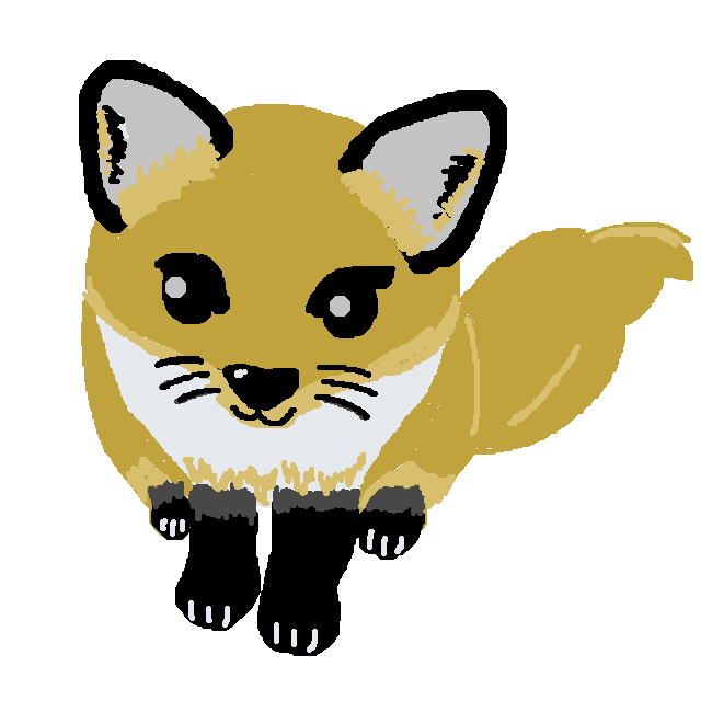 子狐の絵 お絵描きソフトでの描き方練習中