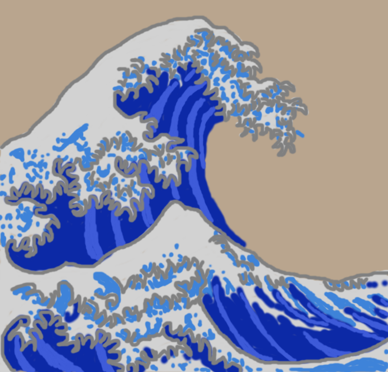 波を描いて見ました お絵描きソフトでの描き方練習中