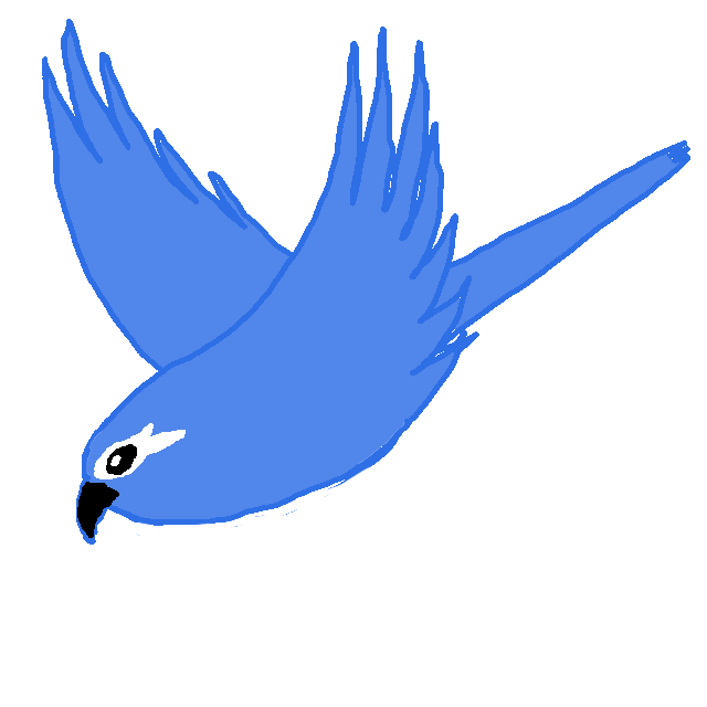 簡単に描きすぎの青い鳥の絵 お絵描きソフトでの描き方練習中
